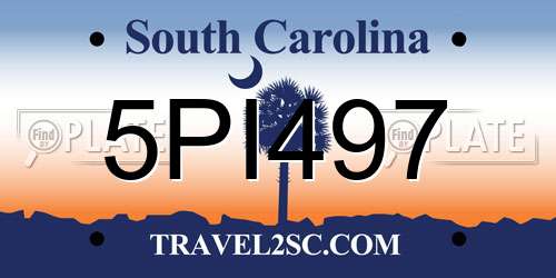 5PI497 South Carolina License Plate