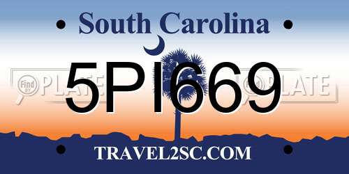 5PI669 South Carolina License Plate