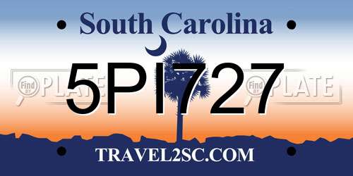 5PI727 South Carolina License Plate