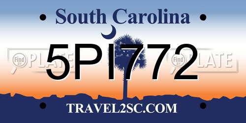 5PI772 South Carolina License Plate