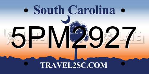 5PM2927 South Carolina License Plate