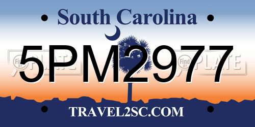 5PM2977 South Carolina License Plate