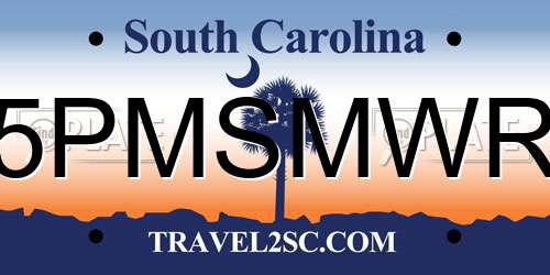 5PMSMWR South Carolina License Plate