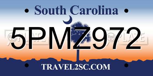 5PMZ972 South Carolina License Plate