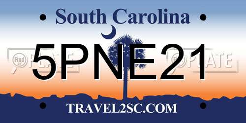 5PNE21 South Carolina License Plate
