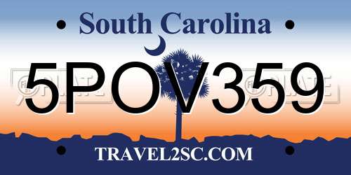 5POV359 South Carolina License Plate