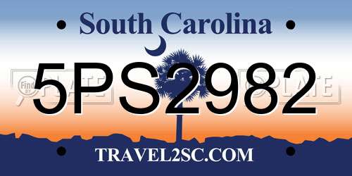 5PS2982 South Carolina License Plate