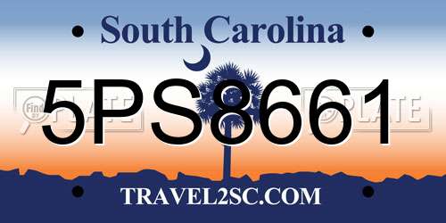 5PS8661 South Carolina License Plate