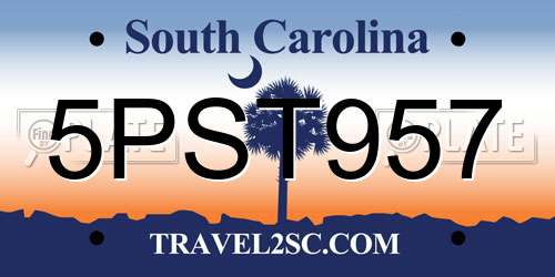 5PST957 South Carolina License Plate