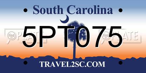 5PT075 South Carolina License Plate