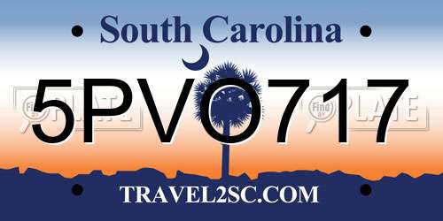 5PVO717 South Carolina License Plate