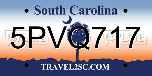 5PVQ717 South Carolina License Plate