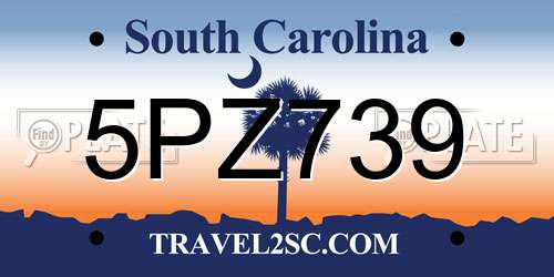 5PZ739 South Carolina License Plate