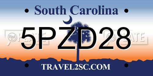 5PZD28 South Carolina License Plate