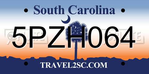 5PZH064 South Carolina License Plate