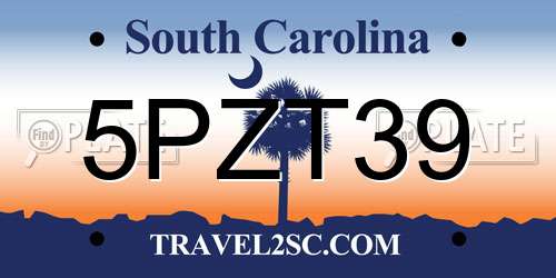 5PZT39 South Carolina License Plate