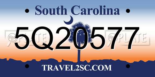 5Q20577 South Carolina License Plate