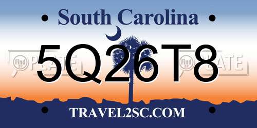 5Q26T8 South Carolina License Plate