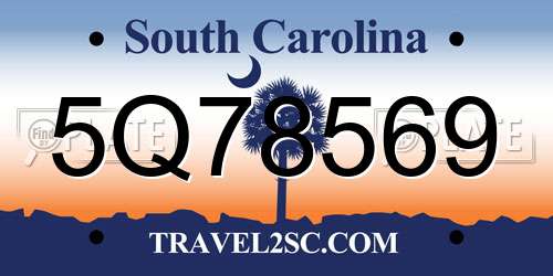 5Q78569 South Carolina License Plate