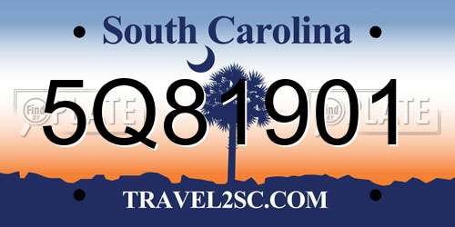 5Q81901 South Carolina License Plate
