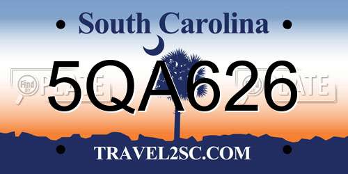 5QA626 South Carolina License Plate
