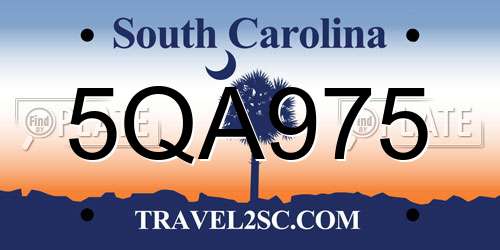 5QA975 South Carolina License Plate
