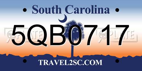 5QB0717 South Carolina License Plate
