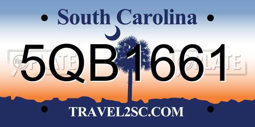 5QB1661 South Carolina License Plate
