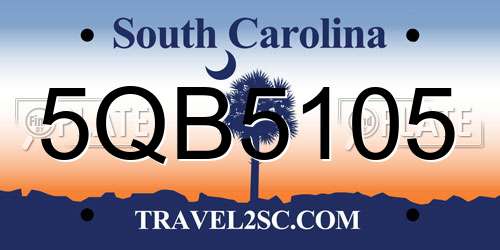 5QB5105 South Carolina License Plate