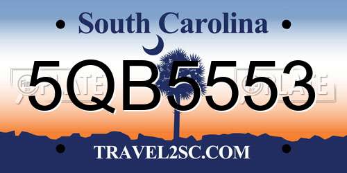 5QB5553 South Carolina License Plate