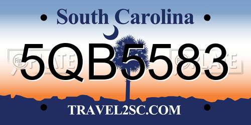 5QB5583 South Carolina License Plate