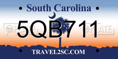 5QB711 South Carolina License Plate