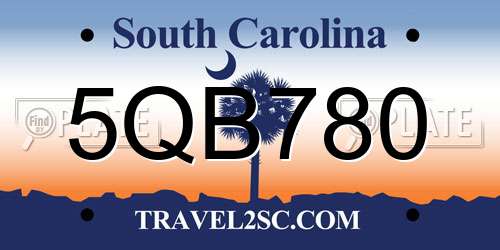 5QB780 South Carolina License Plate