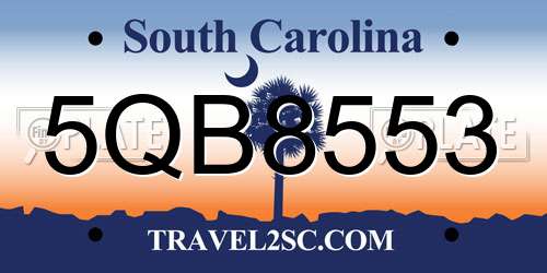 5QB8553 South Carolina License Plate