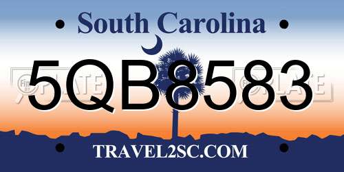 5QB8583 South Carolina License Plate