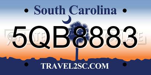 5QB8883 South Carolina License Plate