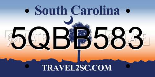 5QBB583 South Carolina License Plate