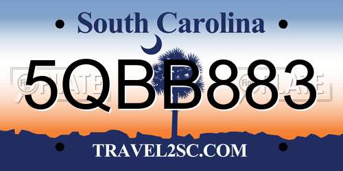 5QBB883 South Carolina License Plate