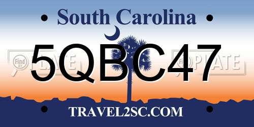 5QBC47 South Carolina License Plate