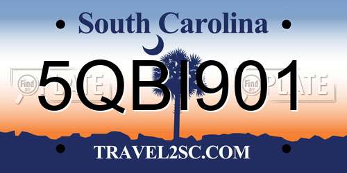 5QBI901 South Carolina License Plate