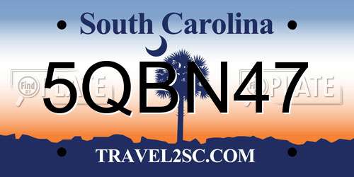 5QBN47 South Carolina License Plate