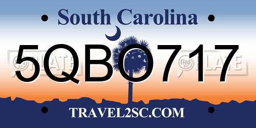 5QBO717 South Carolina License Plate