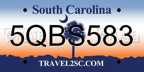 5QBS583 South Carolina License Plate