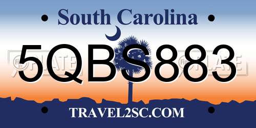 5QBS883 South Carolina License Plate