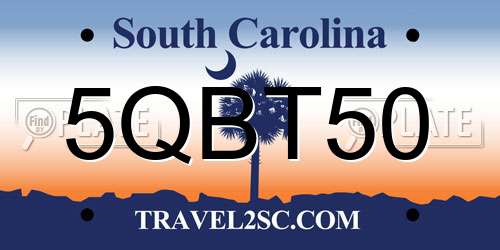 5QBT50 South Carolina License Plate
