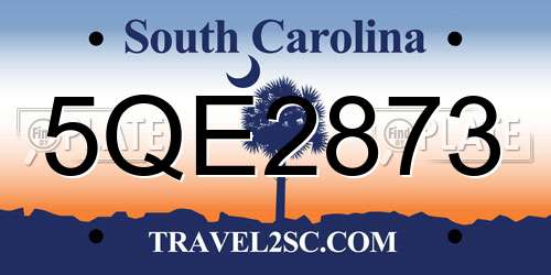 5QE2873 South Carolina License Plate