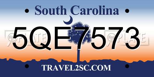 5QE7573 South Carolina License Plate