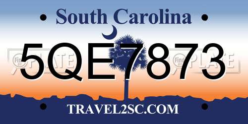 5QE7873 South Carolina License Plate