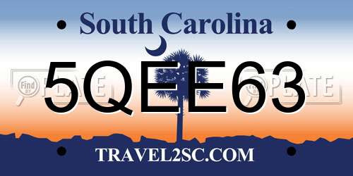 5QEE63 South Carolina License Plate