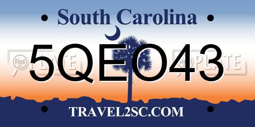 5QEO43 South Carolina License Plate
